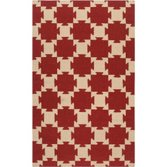 Rhenoy Modern Dark Red Area Rug
