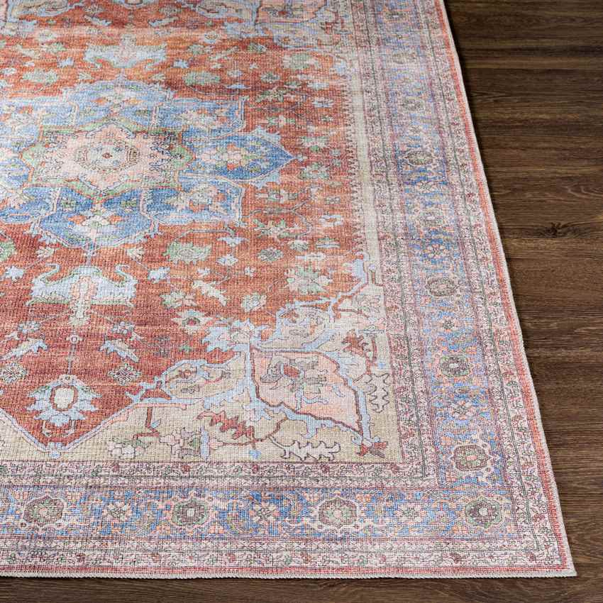 North Pekin Traditional Dark Brown Washable Area Rug