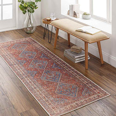 Union Hill Traditional Saffron Washable Area Rug