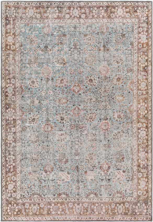 Markle Traditional Dark Teal Washable Area Rug
