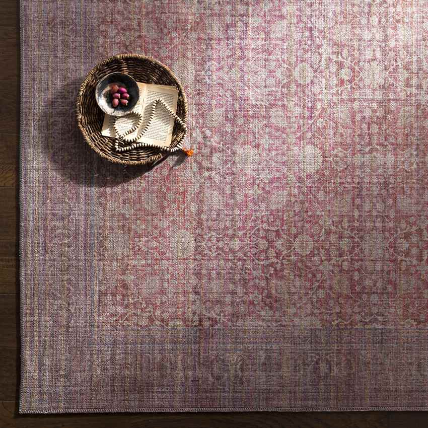 Meridian Hills Traditional Brick Washable Area Rug