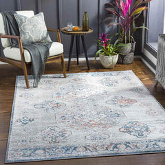 New Salem Traditional Aqua Area Rug