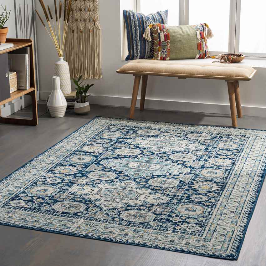 Avilla Traditional Teal Area Rug