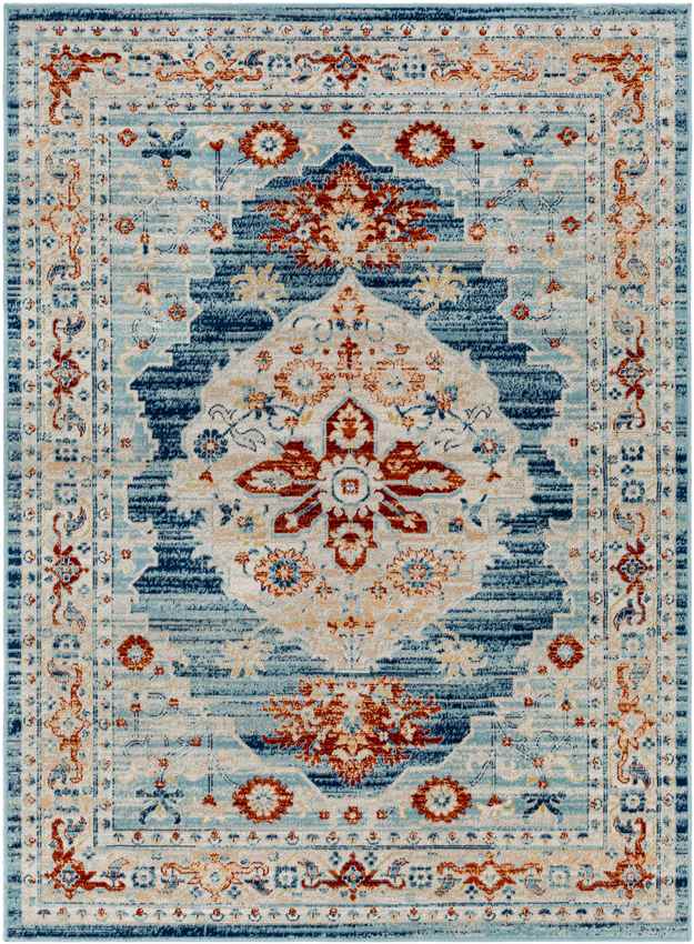 Burket Traditional Denim Area Rug