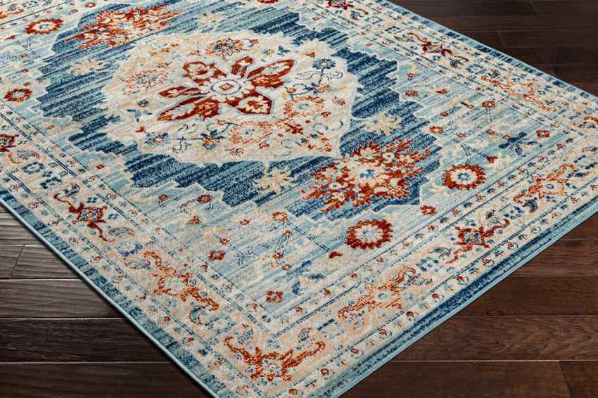 Burket Traditional Denim Area Rug