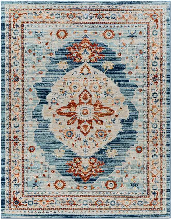 Burket Traditional Denim Area Rug