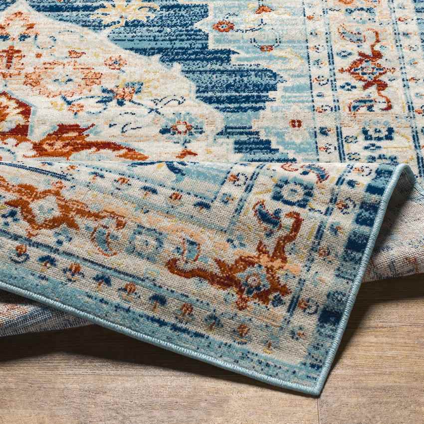 Burket Traditional Denim Area Rug
