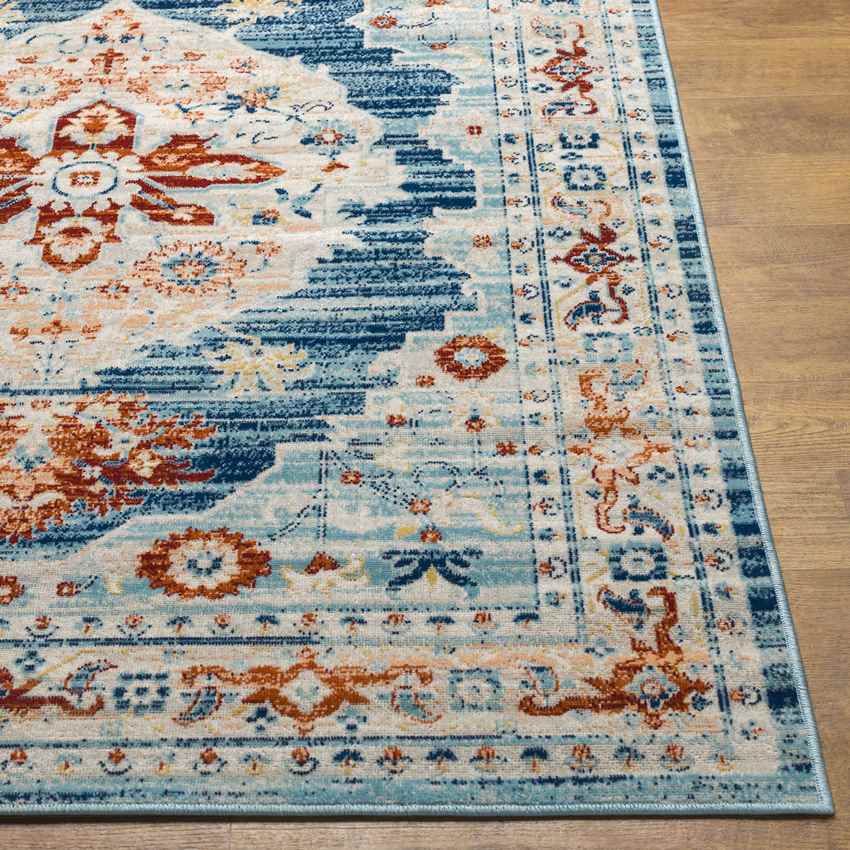 Burket Traditional Denim Area Rug