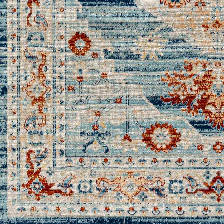 Burket Traditional Denim Area Rug