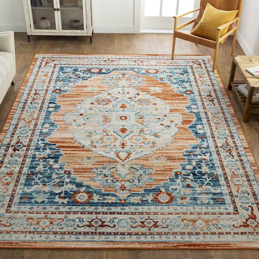 Burket Traditional Burnt Orange Area Rug