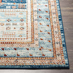 Campbellsburg Traditional Denim Area Rug