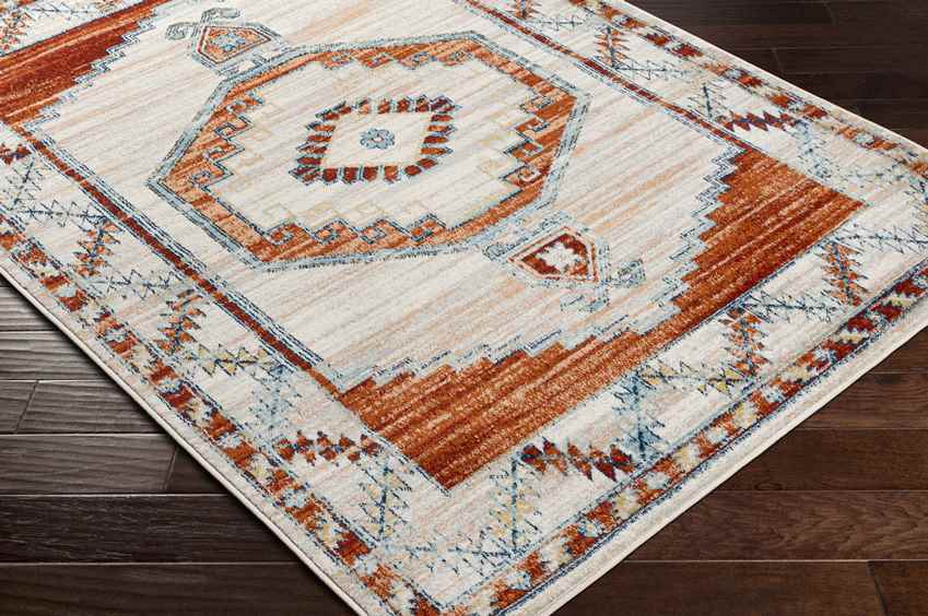 Center Point Traditional Burnt Orange Area Rug