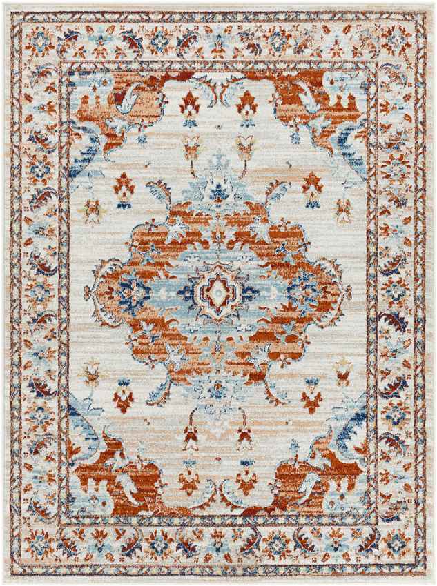 Mhilea Traditional Burnt Orange Area Rug