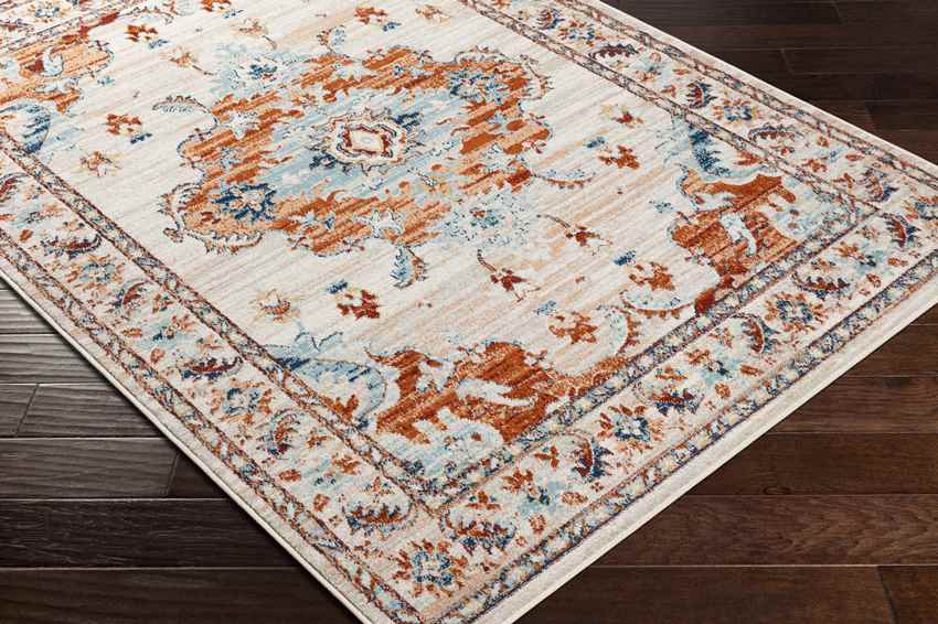 Mhilea Traditional Burnt Orange Area Rug