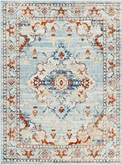 Mhilea Traditional Pale Blue Area Rug