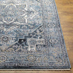 Renwick Traditional Dark Teal Area Rug