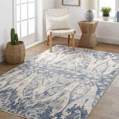Volga Traditional Dark Blue Area Rug
