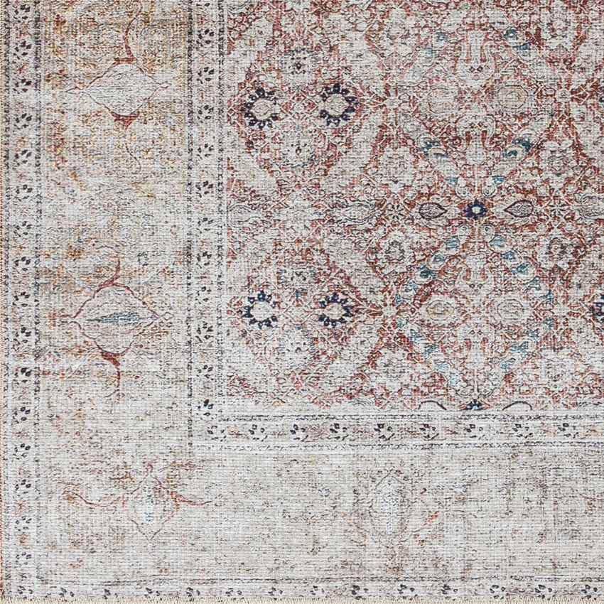 West Union Traditional Rust Washable Area Rug