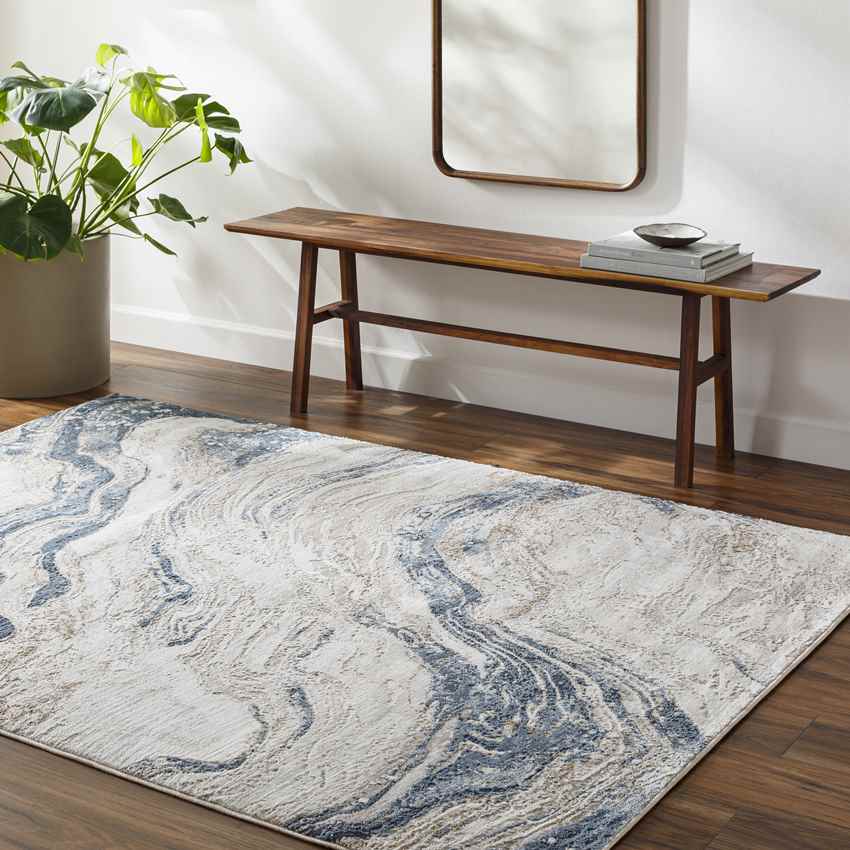 Guttenberg Modern Navy Area Rug