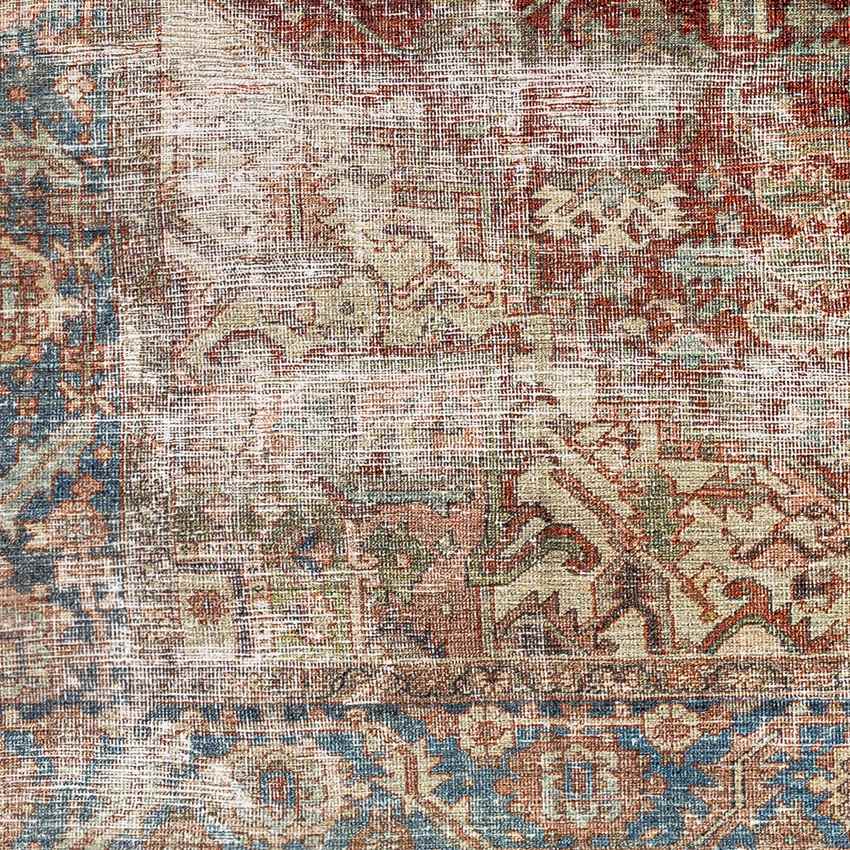 Lefkara Traditional Burgundy Washable Area Rug