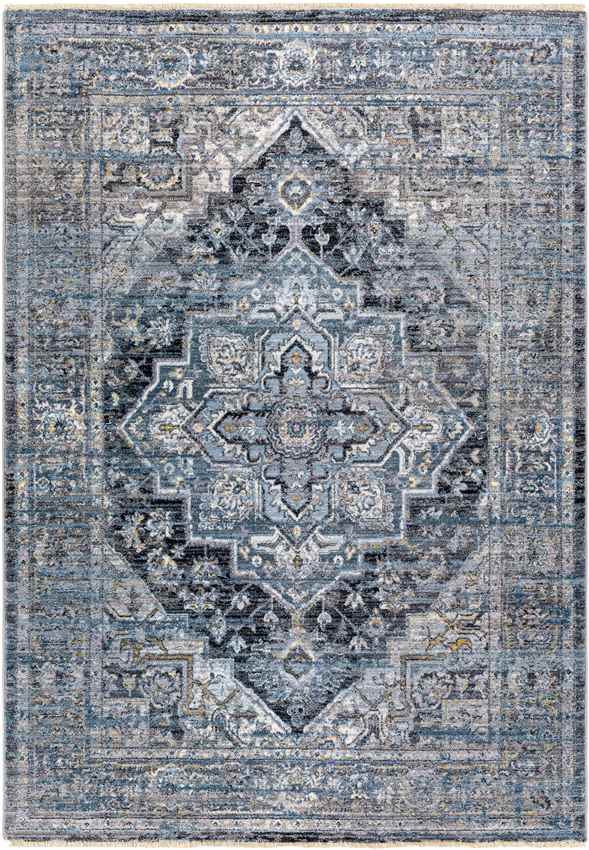 Kato Traditional Dark Teal Area Rug