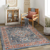 La Motte Traditional Dark Blue Area Rug