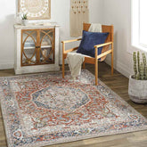 Lake Mills Traditional Burgundy Area Rug
