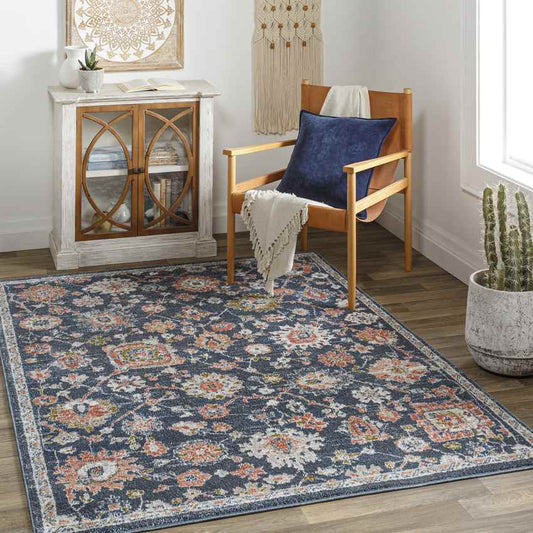Larchwood Traditional Dark Teal Area Rug