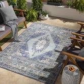 Chirokitia Traditional Dark Blue Area Rug