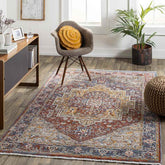 Houghton Traditional Dark Red Area Rug