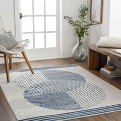 Lakin Modern Navy Blue Area Rug