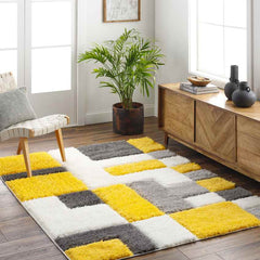 Satanta Modern Saffron/Light Gray Area Rug