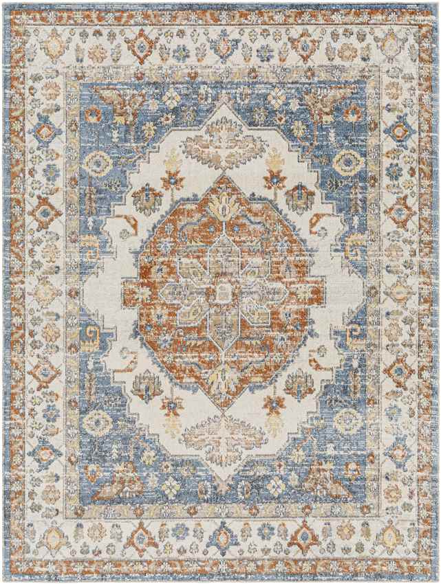 Edgerton Traditional Burnt Orange Washable Area Rug