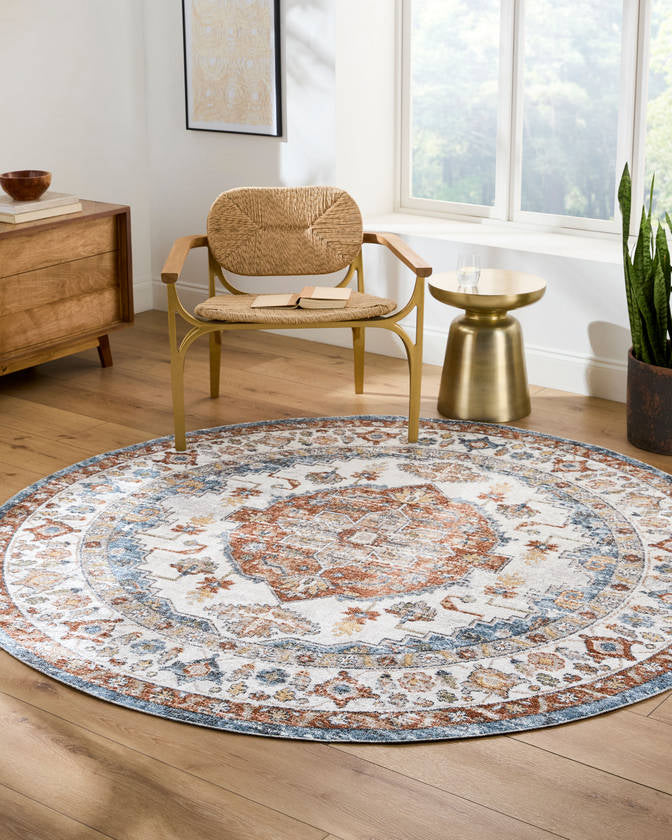 Edgerton Traditional Burnt Orange Washable Area Rug