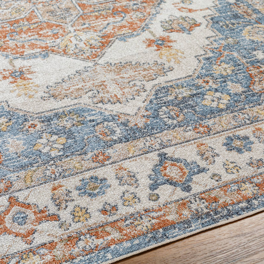 Edgerton Traditional Burnt Orange Washable Area Rug