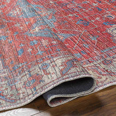 Victory Traditional Burgundy Washable Area Rug