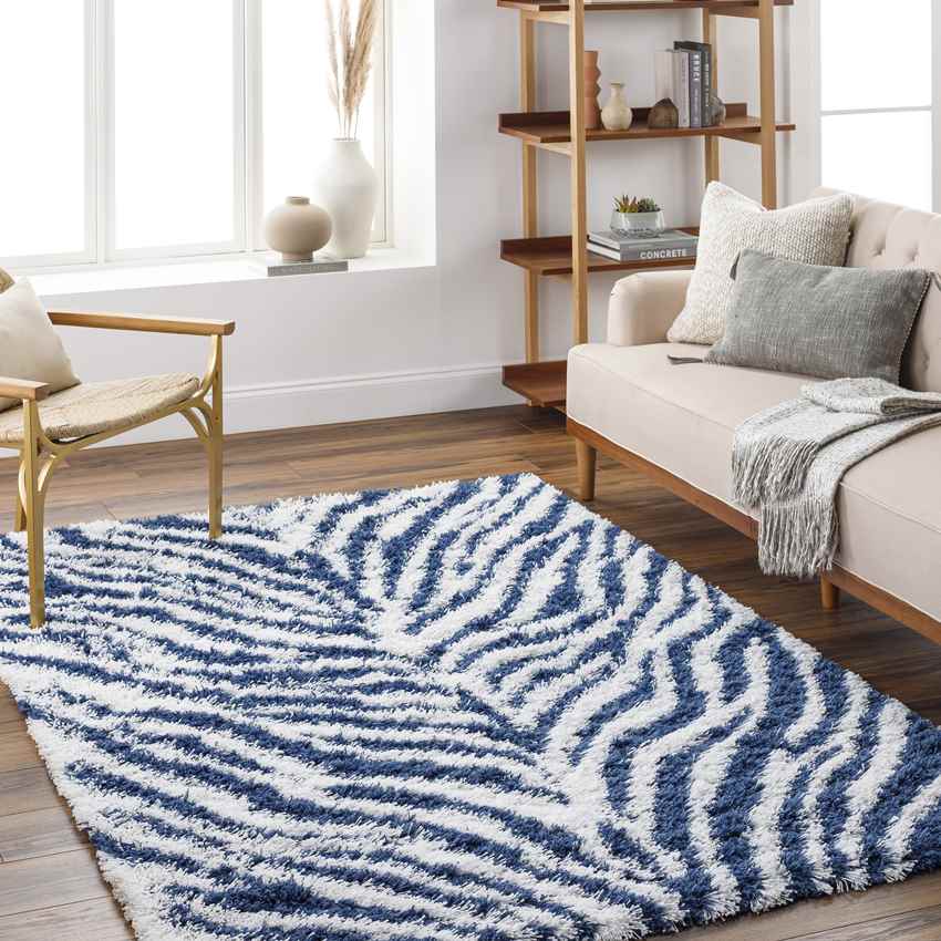 Boomer Modern Dark Blue Area Rug