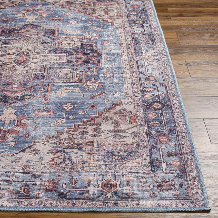 Winneshiek Traditional Navy Washable Area Rug