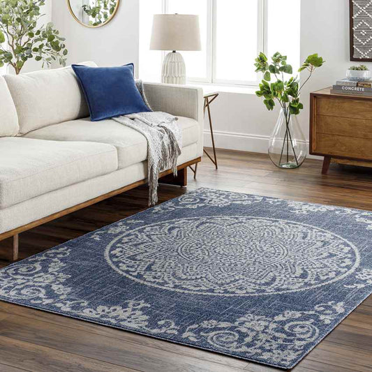 Deep River Cottage Dark Blue Area Rug
