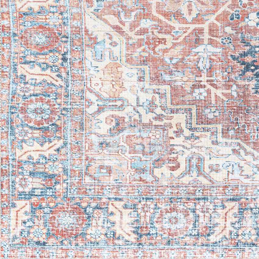 Lorin Traditional Rust Washable Area Rug