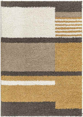 Tyrus Global Apricot/Dark Brown Area Rug