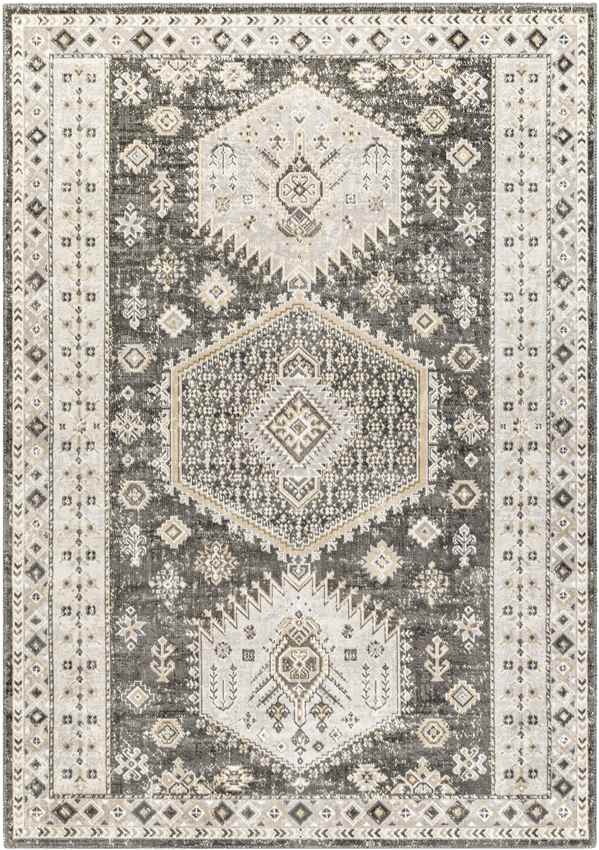 Kenja Traditional Medium Gray/Ivory Area Rug