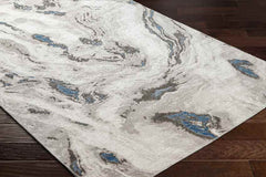 Marsela Modern Cobalt/Dark Brown Area Rug