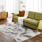 Marsela Modern Cobalt/Dark Brown Area Rug