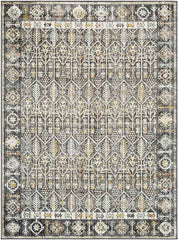Joylynn Traditional Black/Burnt Orange Area Rug