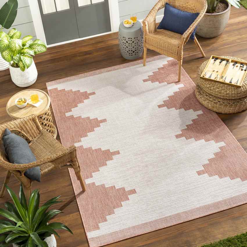Wolfheze Global Coral/Gray Area Rug