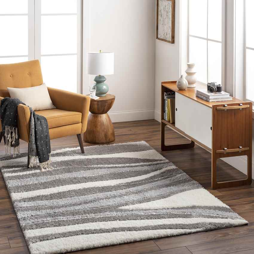 Nabila Modern Dark Brown/Gray Area Rug