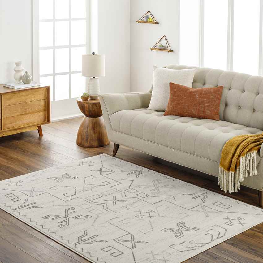 Kiara Global Off-White/Medium Gray Area Rug
