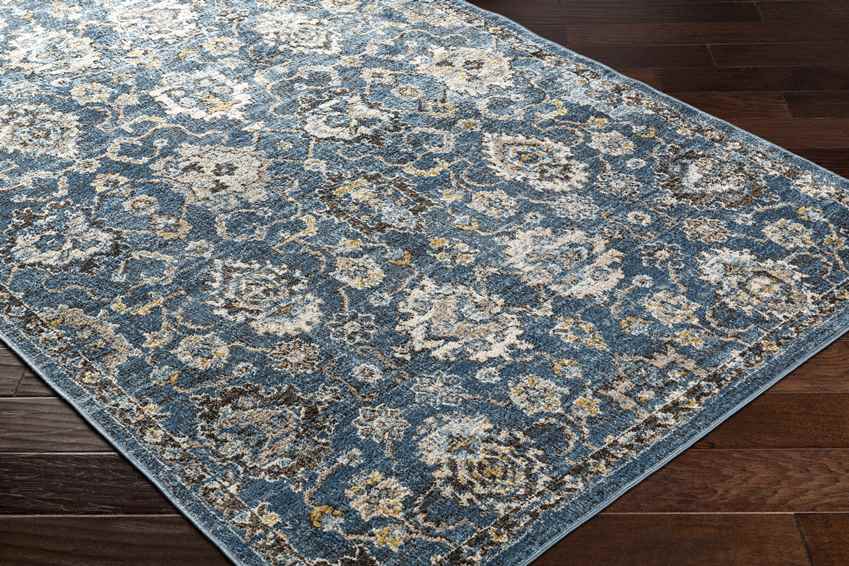 Feras Traditional Dark Teal Area Rug