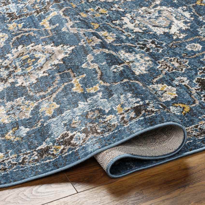 Feras Traditional Dark Teal Area Rug